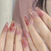 ราคา (กล่องเล็บปลอม) ลมที่อ่อนโยนและเงียบสวมเล็บแผ่นเล็บปลอมปากกาน้ําแข็งโรสกลิตเตอร์ที่ถอดออกได้เล็บแพทช์ (53901422070)