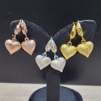 ราคา (21)ต่างหูทอง นาก เงิน 3 สี ตุ้งติ้งหัวใจพ่นทราย ชุบทอง (28268517302)