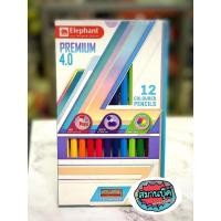 ราคา สีไม้ตราช้าง พรีเมี่ยม แถมกบเหลาดินสอ มี 12 และ 24 สีค่ะ (4073405741)