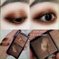ราคา eyeshadow palette พาเลทตา Earth Color Natural Flashing Eyeshadow Palette Wet Powder Dark Light Brown Coffee Earth Color Two-Color Eyeshadow Palette Long-Lasting Waterproof (55105412832)