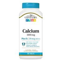 ราคา 21st Century Calcium 1,000 mg + D3 (90Tablets) แคลเซียม วิตามินดี3 (56501058528)