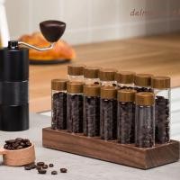 ราคา เดลเมอร์วู ภาชนะเก็บเมล็ดกาแฟ,แบบพกพาสะดวกหลอดชาชั้นวางจอแสดงผล,อุปกรณ์เสริมเอสเพรสโซ่ที่มีฝาปิดระบายอากาศวอลนัทไม้ภาชนะชุดของขวั (43101921123)