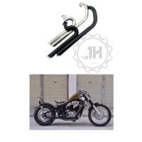 ราคา Motorcycle Duals Exhaust Full System Muffler Fit For Honda Steed Shadow VT400 VT600 VLX400 VLX600 V (48604101136)