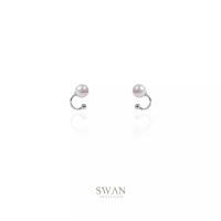 ราคา [ส่งด่วนฟรี]SWAN - Pearl Cuff ต่างหูหนีบ ear cuff เงินแท้ มุกแท้มุกน้ำจืด (10923647789)