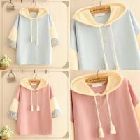 ราคา Shiawase เสื้อแขนสั้น เสื้อฮู้ด เสื้อมีหมวก ลายคลื่น น่ารัก☃️ (7142753862)