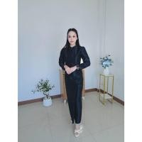 ราคา H01 เสื้อไหมลาว ชุดเช็ททรงไทยจิตรลดา ทรงคอจีน เซ็ทแขนยาว อัดผ้ากาวทั้งตัว ชุดดำ ไว้ทุกข์ พระราชพิธี (56750156604)