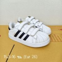 ราคา รองเท้าเด็ก มือสอง adidas superstar สภาพใหม่ ไม่ทำสี/15.5-16 ซม. (22847304987)