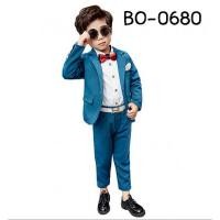 ราคา [เซ็ต 2 ชิ้น] ชุดสูทเด็กผู้ชายใส่ออกงาน สีเขียวน้ำทะเล มี เสื้อสูท + กางเกง BO0680 (13403900043)