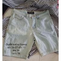 ราคา ยีนส์ Guess สามส่วน แต่งเฟดสีอ่อน เอว 26-27 มือ 2 (29326158328)