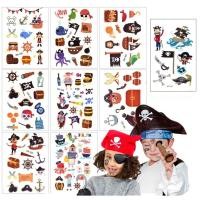 ราคา แทททูสติ๊กเกอร์ ลายโจรสลัด แทททูชั่วคราว ลายเรือโจรสลัด หัวกะโหลก Pirate Theme Temporary Tattoo Stickers (28939167328)