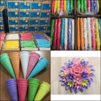 ราคา กรวยไอติมสี กรวยประดิษฐ์กระทง กรวยทำกระทง เป็นอาหารปลาได้ (6745365248)