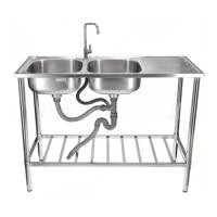 ราคา TECNOSTAR อ่างล้างจาน พร้อมขาตั้ง แบบ 2 หลุม หลุมลึก 18 cm รุ่น TNS STT 125018 S (21850655929)