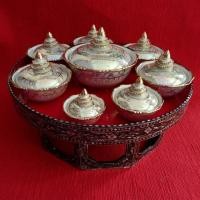 ราคา ชามเบญจรงค์ มุกน้ำทอง เขียนลายดอกพุดตาน งานปราณีต (7269781499)