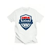 ราคา ใหม่ เสื้อยืดบาสเก็ตบอล USA สำหรับผู้ชายและผู้หญิง เสื้อสีขาว 2 - เสื้อยืดคอกลม เสื้อยืดผ้าฝ้ายสบายๆ สำหรับทุกวัน เสื้อท (46505582852)