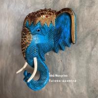 ราคา หัวช้างไทยแกะสลักแขวนผนัง หัวช้างแขวนผนัง หัวช้างแกะสลัก (ขนาด 8 นิ้ว) (13414360671)