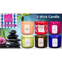 ราคา | % Authentic Bath And Body Works เทียนหอม 3-Wick (แชมเปญโทสต์/A Thousand Wishes/Gingham) (41127658166)