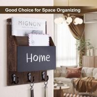 ราคา ไม้ห้องนั่งเล่นชั้นเก็บ Mail Entrance Organizer กุญแจไม้ที่เป็นของแข็งทางเข้าไม้พร้อมสต็อกแขวนซองจดหมายแขวนผนัง I (49852972480)