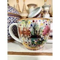 ราคา แก้วกาแฟเบญจรงค์ใบใหญ่ลายปลา (23643743073)
