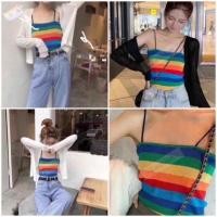 ราคา สายเดี่ยวสายรุ้ง เสื้อสายเดี่ยวไหม ใส่แล้วทรงดีย์!!! (5418893931)