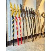 ราคา ไม้เท้าพญานาค งานไม้สักแกะสลัก (มี 4 แบบ) ยาว 120 cm. ไม้เท้า ถวายพ่อปู่ แก้บน (26908930981)