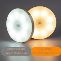 ราคา ไฟกลางคืนอัจฉริยะ LED สำหรับร่างกายมนุษย์ ไฟกลางคืนสองสีทรงกลมสำหรับห้องนอน ห้องครัว ตู้เสื้อผ้า ไฟเซ็นเซอร์ (24794594591)