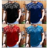 ราคา เสื้อยืดผู้ชายเท่ๆ กับ V-Los batik motifs เสื้อยืดสแปนเด็กซ์ผู้ชายเท่ๆ (44423451200)