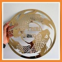 ราคา สแตนเลสฉลุลายปลามงคลคำมงคล/มั่งมีศรีสุข-ร่ำรวยเงินทอง หน้าสีทองเงา (22632573125)