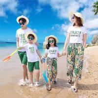 ราคา ชายหาดสำหรับครอบครัว สวมใส่รีสอร์ทริมทะเล Quan Jia Zhuang รอบคอสั้นแขนเสื้อ ชุดครอบครัว กางเกงขาสั้นเด็กผู้ชาย (13636249998)