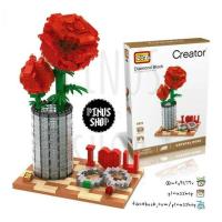 ราคา Lego nano semo blocks LOZ Rose Crystal Flower Valentine ตัวต่อ เลโก้นาโน บล็อค ดอกไม้คริสตัล (กุหลาบ) ในแจกัน วาเลนไทน์ (815435257)