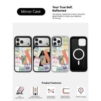 ราคา CASECASE X Boarding Pass Label Case Black & Sliverกระจกแม่เหล็กดูดIPhoneสําหรับIPhone 17 Air 16 15 14 13 12 Pro Max Plus Hardกลับกรณีกล่องแกะสลักโลโก้ (46704367419)