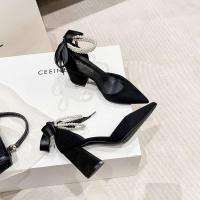 ราคา รองเท้าแตะส้นหนาสไตล์เกาหลีสำหรับผู้หญิง สีดำ ทำจากหนังนิ่ม มีหัวเข็มขัด (52405872817)