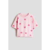 ราคา H&M(เอชแอนด์เอ็ม) เสื้อยืดผ้าฝ้ายทรงบ็อกซี่ Girls Boxy cotton T-shirt 1323444_1 (51354199906)