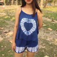 ราคา เซต เสื้อสายเดี่ยวลายหัวใจมัดย้อมคู่กางเกงมัดย้อมขาสั้น (1116601459)
