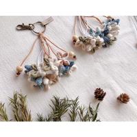 ราคา พวงกุญแจดอกแก้วครามจากผ้าย้อมคราม ย้อมสีธรรมชาติ งาน Handmade (6651927285)