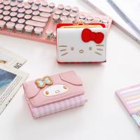 ราคา Hello Kitty การ์ตูนน่ารักกระเป๋าสตางค์สั้นผู้ถือบัตรหนึ่งสบายๆล็อคเด็กเจ้าหญิงพับขนาดเล็ก (18184628955)
