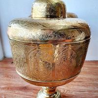 ราคา ขันพานน้ำมนต์ทองเหลือง 10 นิ้ว ฝาปิดตอดลายมะลิในกลีบบัวซ้อน (23820264060)