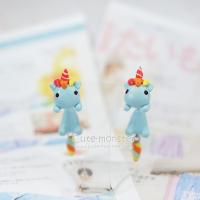 ราคา ต่างหู ยูนิคอร์น สีฟ้า Blue Unicorn Earrings [ได้ 1 คู่ 2 ข้าง] (809409222)