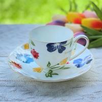 ราคา *มีตำหนิ* ชุดชากาแฟ Givenchy Paris Bone China Made in Japan ลายดอกไม้สีสันสดใสตัดขอบทอง ชาอังกฤษ (10705460269)