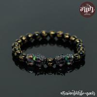 ราคา หินนิลดำ แกะสลักบทสวดมนต์ทิเบต Onyx ขนาด 8 มิล ปี่เซียะเปลี่ยนสีคู่ หินแท้ 100% หินนิลกาฬ หินสีดำ หินมงคล (2294565440)