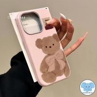 ราคา เคสไอโฟน11 สำหรับ IPhone XR 13 11 16 15 14 12 ProMax 15 14 16 6 Plus XS X ปลอกซิลิโคนลายการ์ตูนหมีเท็ดดี้สีน้ำตาลผูกโบว์ (42711880309)