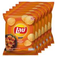 ราคา ✨ขายดี✨ เลย์ ร็อค มันฝรั่งแท้ทอดกรอบแผ่นหยัก กลิ่นเอ็กซ์ตร้าบาร์บีคิว 27กรัม x 6 ถุง Lay's Rock Extra Barbecue Flavor Ri (6293808445)