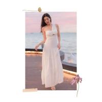 ราคา พร้อมส่งsomemer.overMaxi Dress/Sz.M เดรสเรียบหรูดูแพง เดรสบ่าเดียวกระโปรงยาวระบาย พร้อมส่งสีม่วง,ขาว (11907545664)