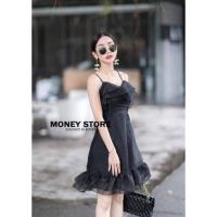 ราคา SALE size S [งานป้าย] ชุดเดรสสั้นสายเดี่ยวสีดำ ผ้าแก้ว (12303550052)