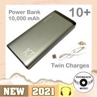 ราคา Powerbank 10+ แบตสำรองมือถือ 10000 mAh 2 หัวชาร์จ ชาร์จพร้อมกันได้ 2 เครื่อง (3252420336)