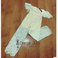 ราคา จั๊มสูทลูกไม้สีขาวเปิดไหล่ ของใหม่ป้ายห้อย ขนาด 36-38 วัดได้ อก 36-27-38 (1830872258)