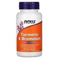 ราคา Now Foods, Turmeric & Bromelain [ 90 Veg Capsules ] Turmeric puritan (8222251497)