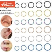 ราคา 1 ชิ้นบานพับ Hoop แหวนจมูก - 0.8/1/1.2 มม. สแตนเลสสตีล Septum Clicker, หลากสี Helix เจาะ (23747287589)