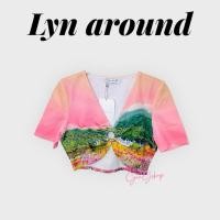 ราคา [NEW] Lyn around แท้ Crop เสื้อครอป ลายธรรมชาติ (สีชมพู) (29653128980)