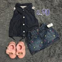 ราคา เสื้อ+กระโปรงยีนส์ baby gap (2308839560)