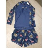 ราคา ชุดว่ายน้ำ 2 ชิ้น BONA Swim ware สีเทา-ฟ้าคราม ไซด์ใหญ่ 3XL (9239577448)